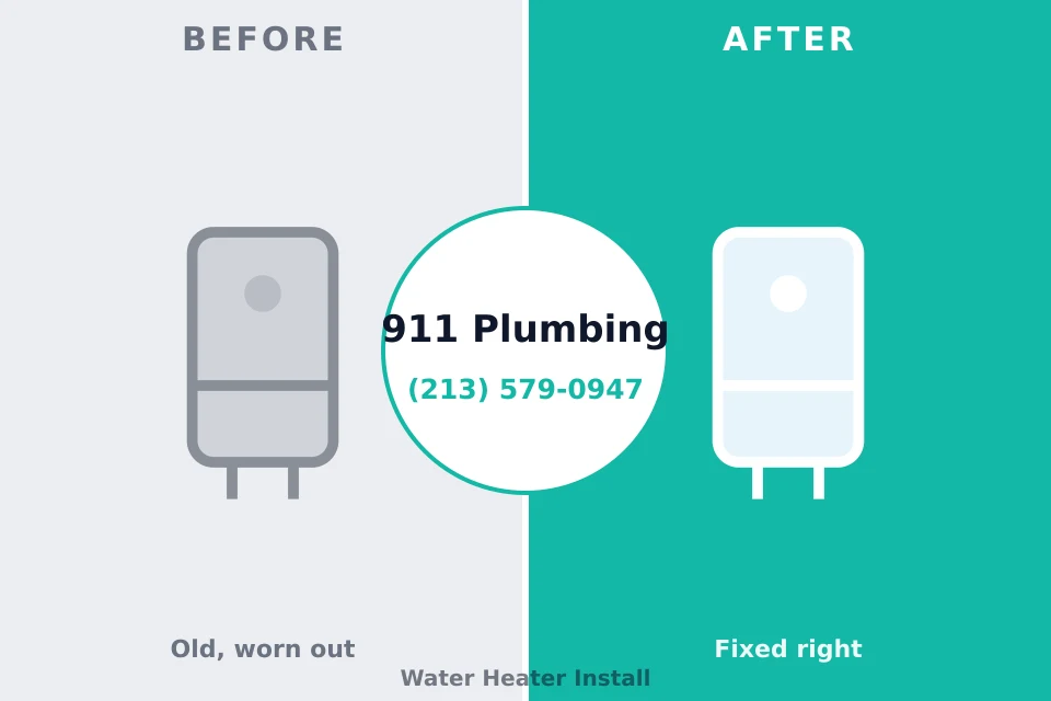 Before and after: plumbing repair Route 7 Gateway, CT